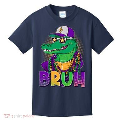 Funny Mardi Gras Bruh Alligator Kids T-Shirt