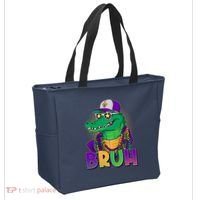 Funny Mardi Gras Bruh Alligator Tote Bag thumb 2