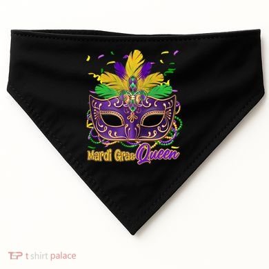 Festive Mardi Gras Queen USA-Made Doggie Bandana