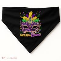Festive Mardi Gras Queen USA-Made Doggie Bandana thumb 0