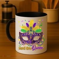 Festive Mardi Gras Queen Coffee Mug thumb 4