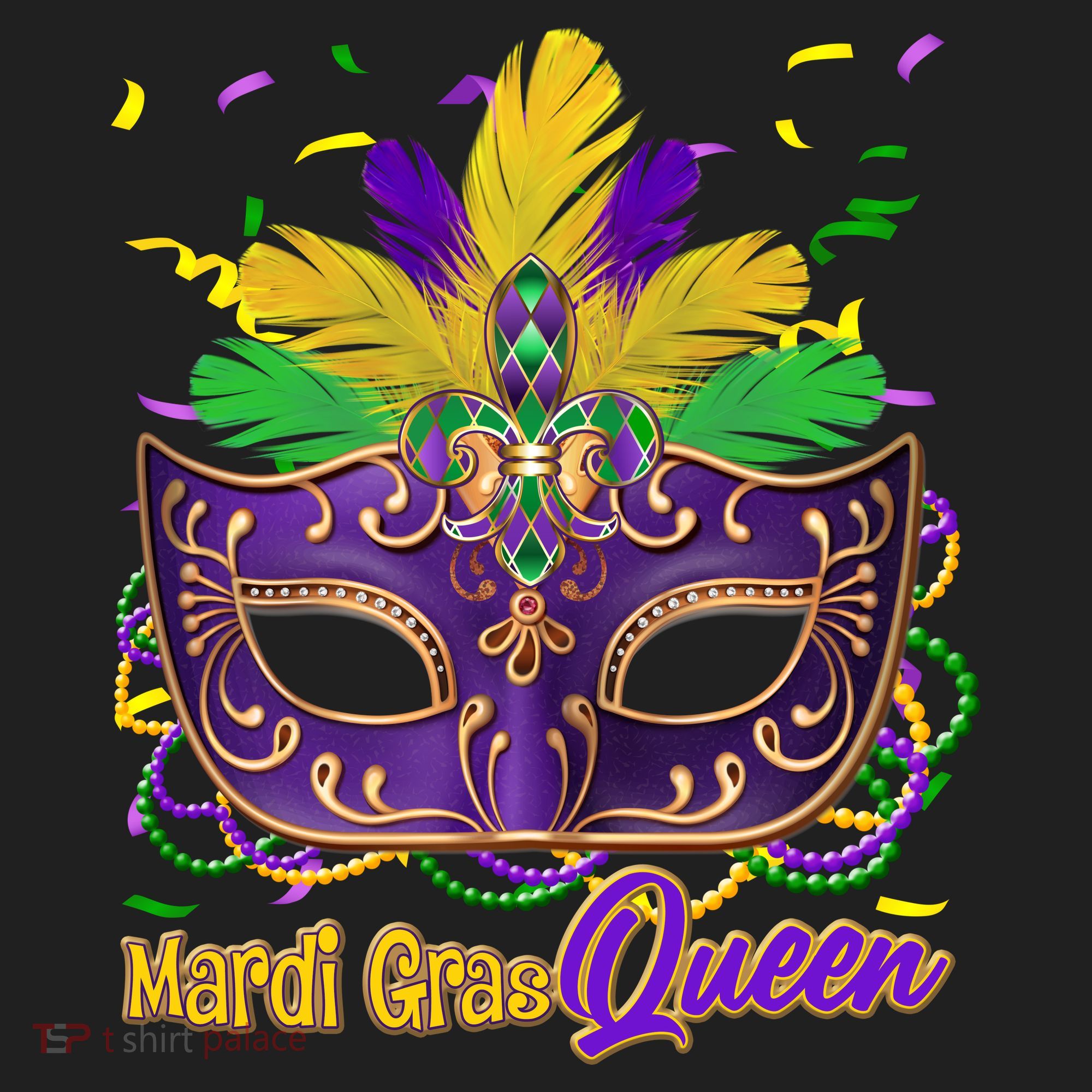 Festive Mardi Gras Queen Beanie