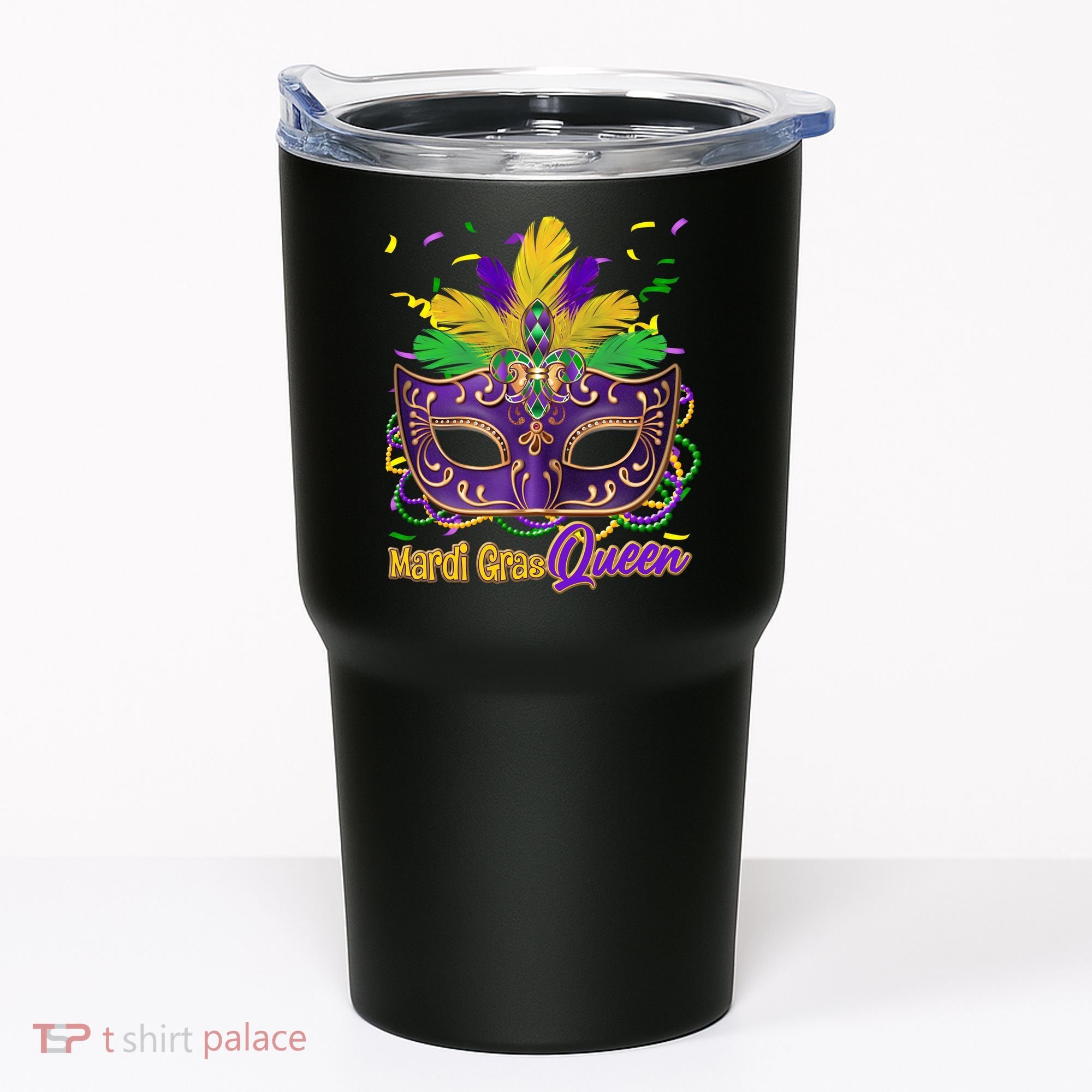 Festive Mardi Gras Queen Tumbler