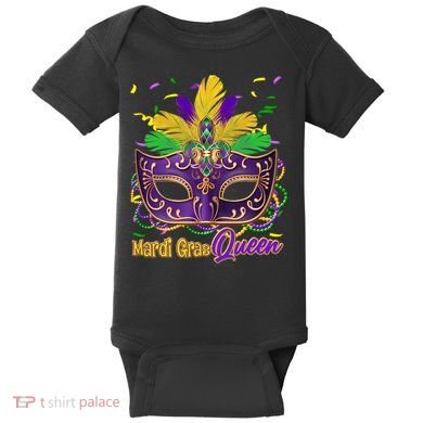 Festive Mardi Gras Queen Baby Bodysuit