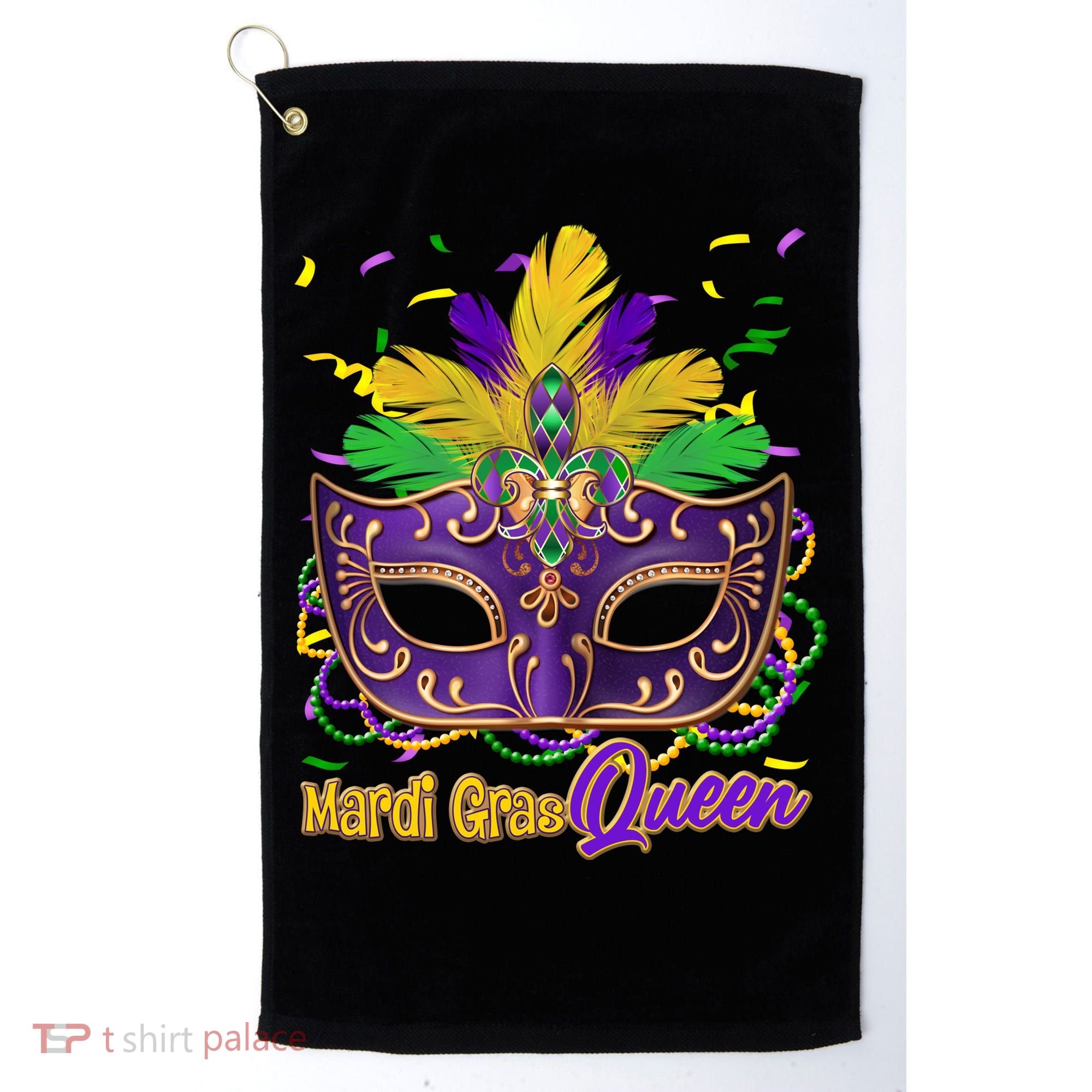 Festive Mardi Gras Queen Golf Towel