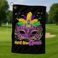 Festive Mardi Gras Queen Golf Towel thumb 1