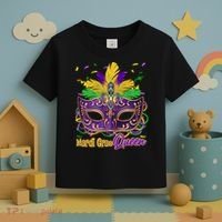Festive Mardi Gras Queen Toddler T-Shirt thumb 3