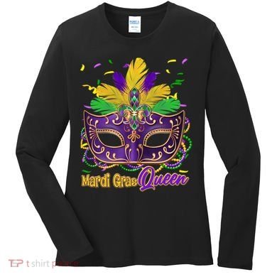Festive Mardi Gras Queen Women's Long Sleeve Shirt