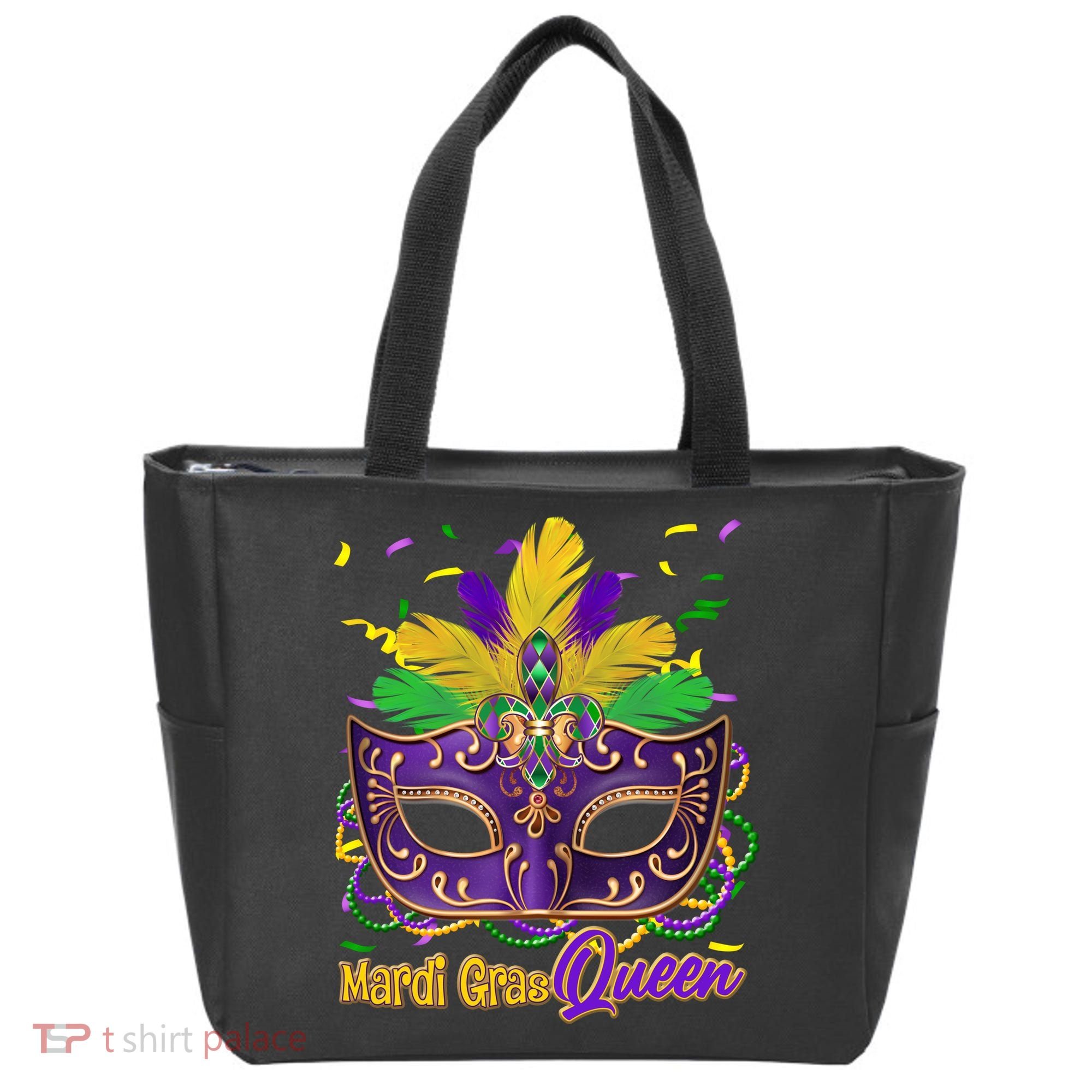 Festive Mardi Gras Queen Tote Bag