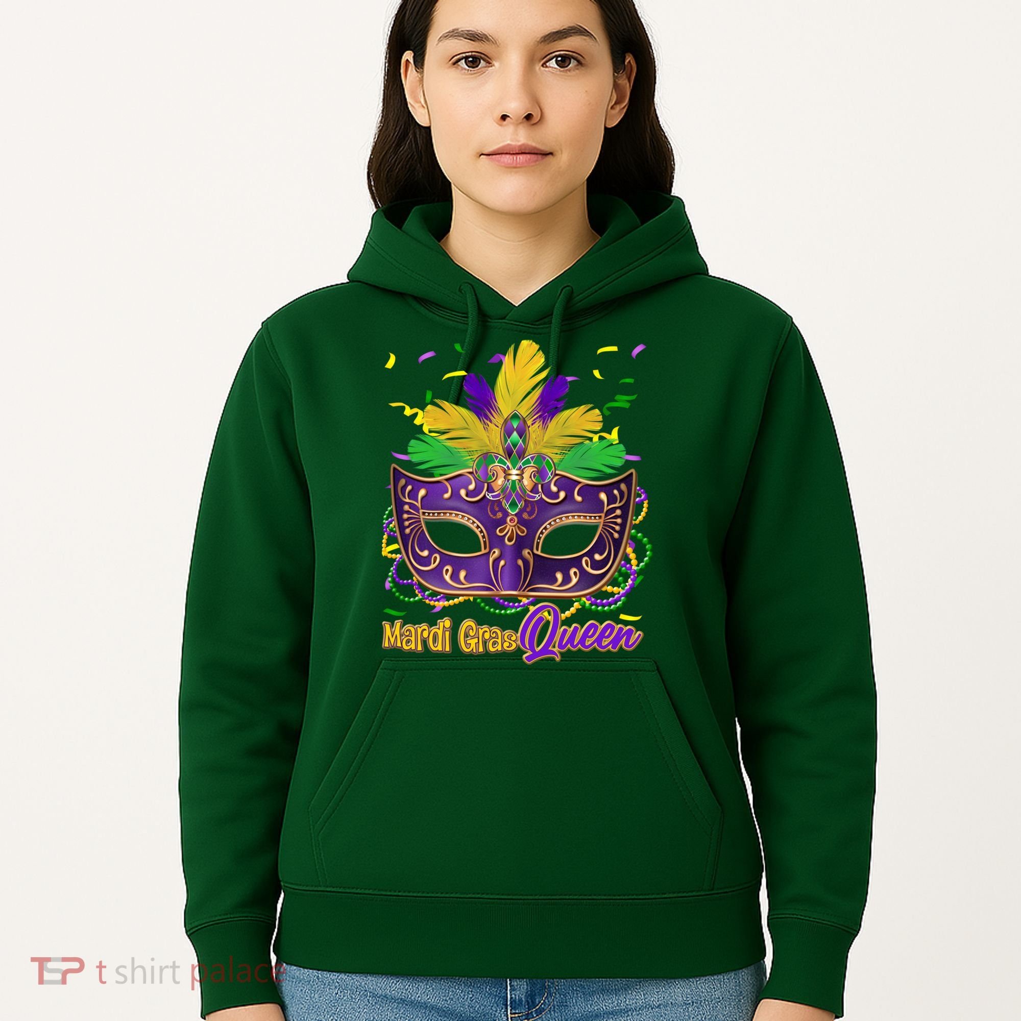 Festive Mardi Gras Queen Hoodie