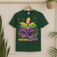 Festive Mardi Gras Queen T-Shirt thumb 2