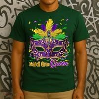 Festive Mardi Gras Queen T-Shirt thumb 3