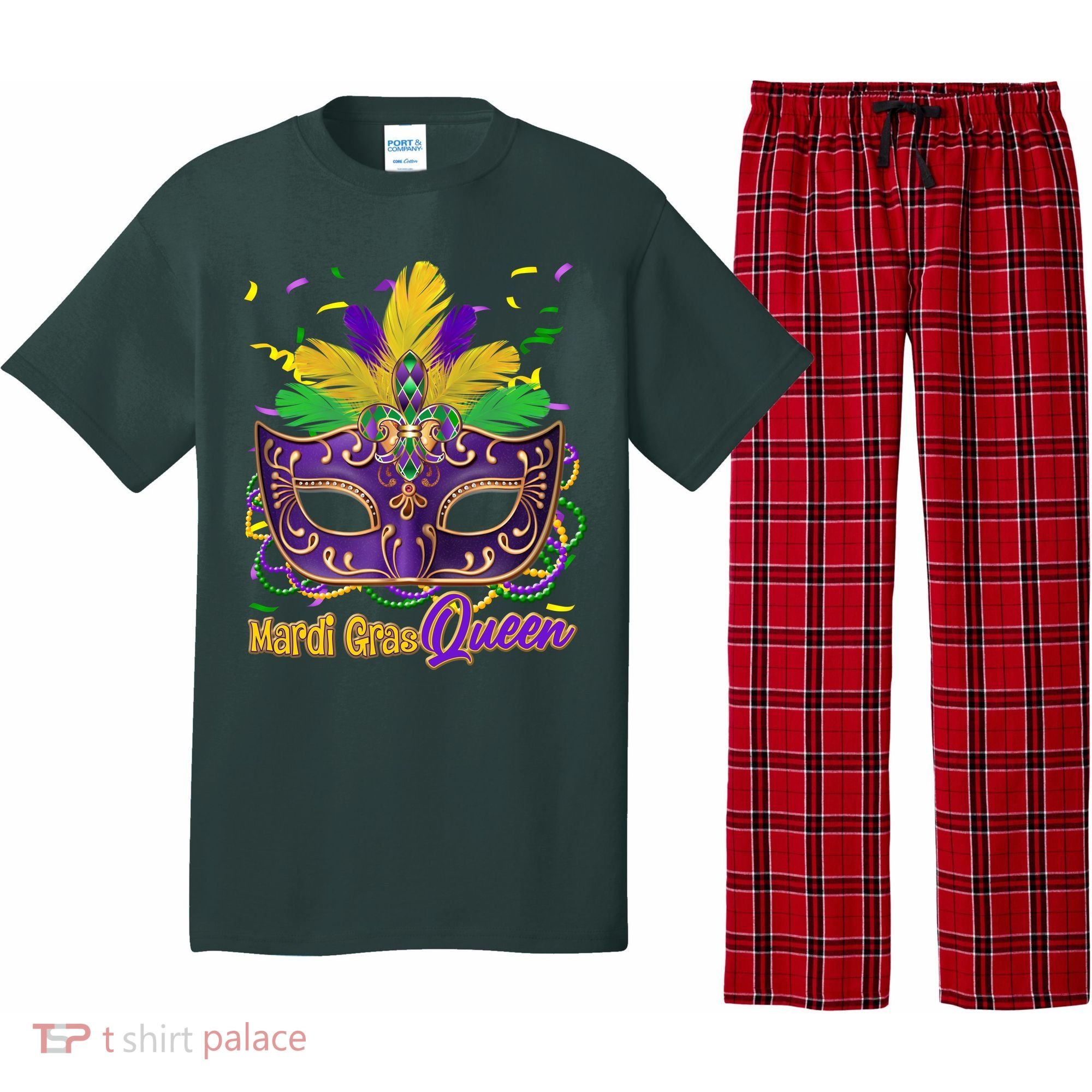 Festive Mardi Gras Queen Pajama Set