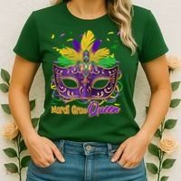 Festive Mardi Gras Queen Women's T-Shirt thumb 2