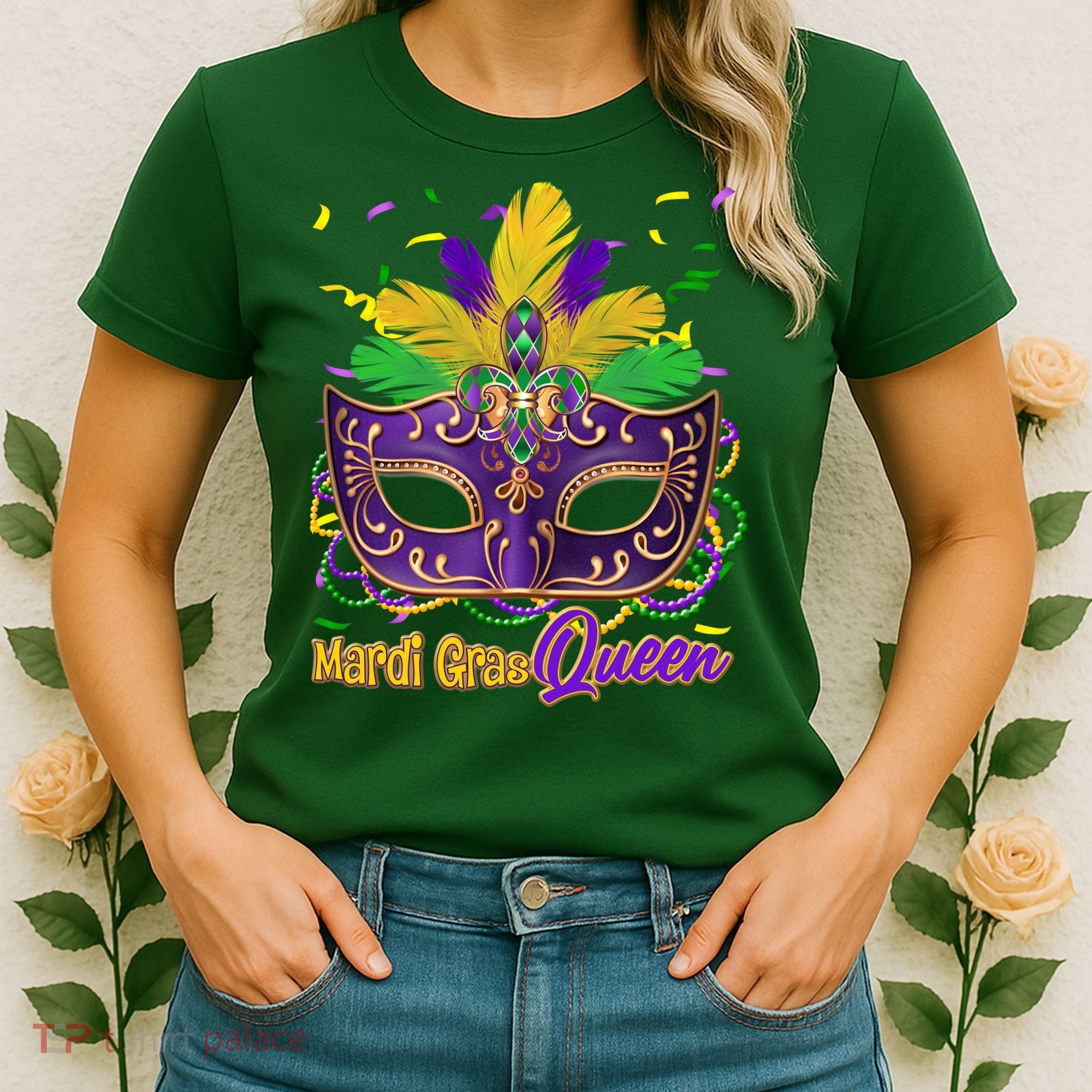Festive Mardi Gras Queen Women's T-Shirt