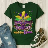 Festive Mardi Gras Queen Women's T-Shirt thumb 3