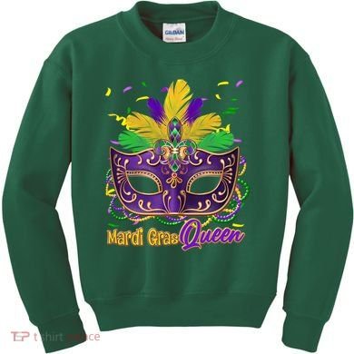 Festive Mardi Gras Queen Kids Sweatshirt