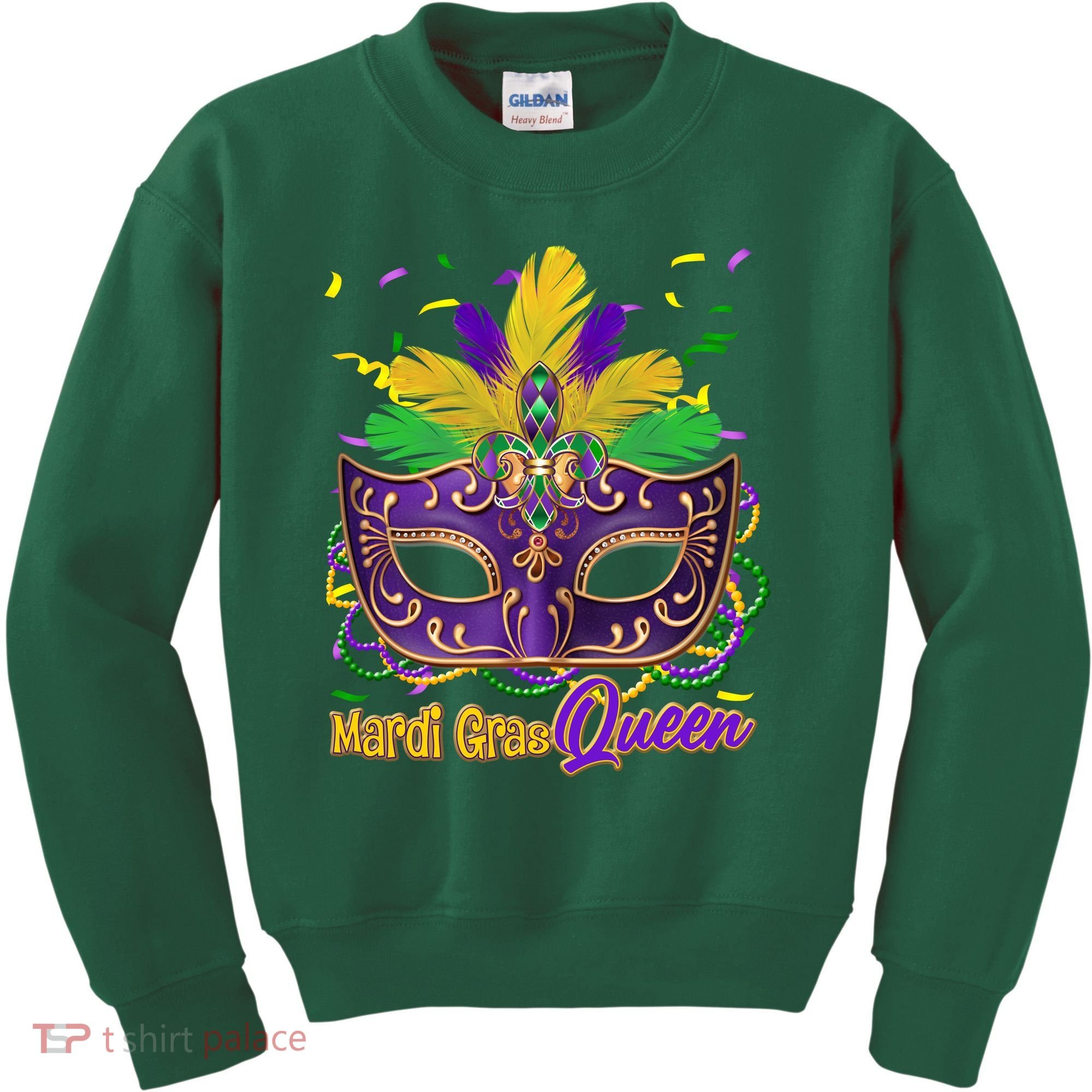 Festive Mardi Gras Queen Kids Sweatshirt