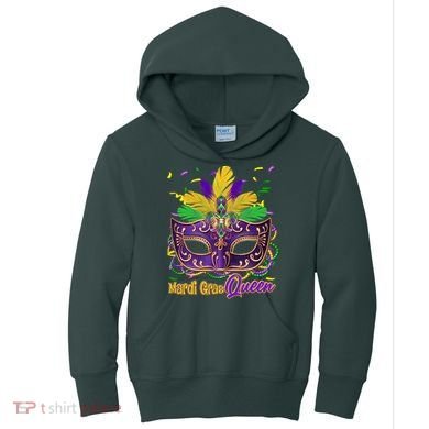 Festive Mardi Gras Queen Kids Hoodie