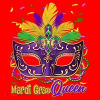 Festive Mardi Gras Queen Santa Hat thumb 1