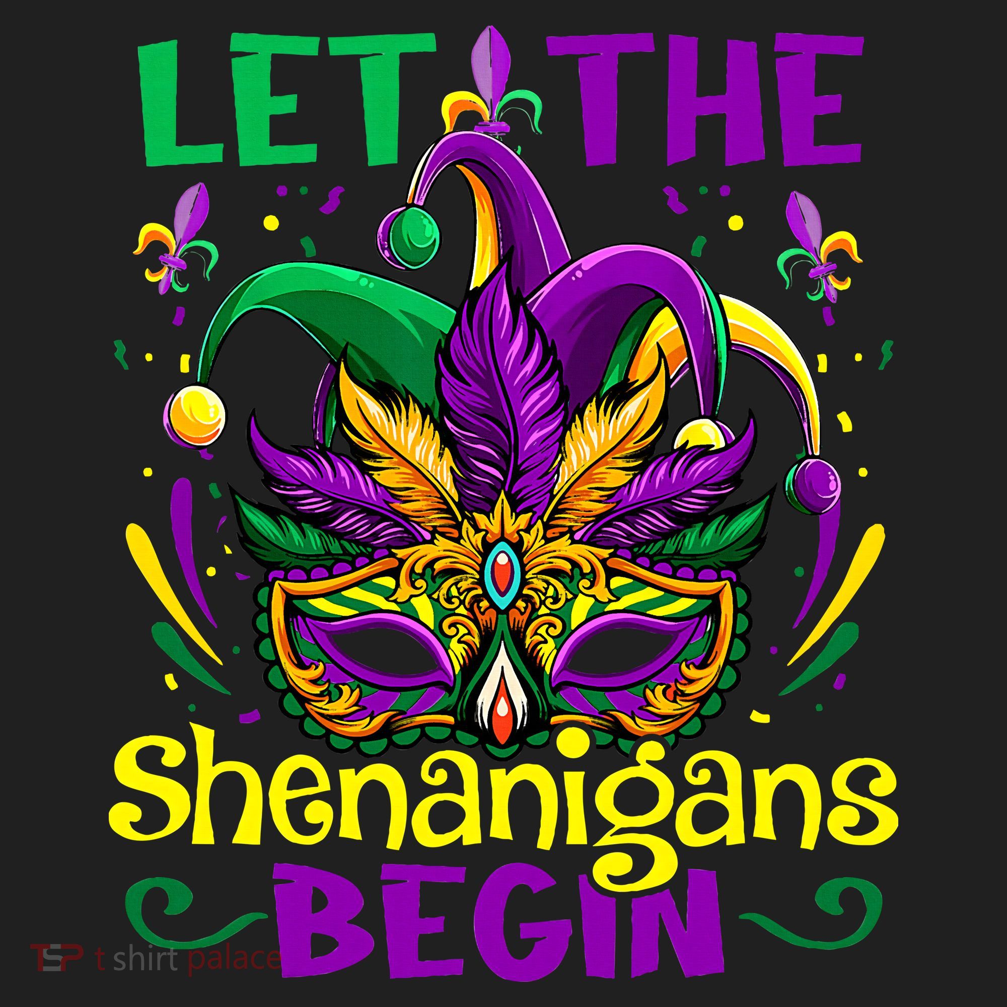 Funny Mardi Gras Let The Shenanigans Begin Mask Jester Hat Women's Sweatshirt
