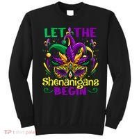 Funny Mardi Gras Let The Shenanigans Begin Mask Jester Hat Sweatshirt thumb 0