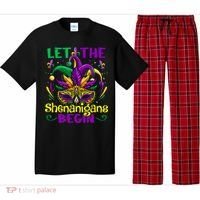 Funny Mardi Gras Let The Shenanigans Begin Mask Jester Hat Pajama Set thumb 0