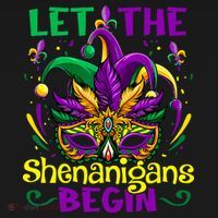 Funny Mardi Gras Let The Shenanigans Begin Mask Jester Hat Women's Hoodie thumb 2