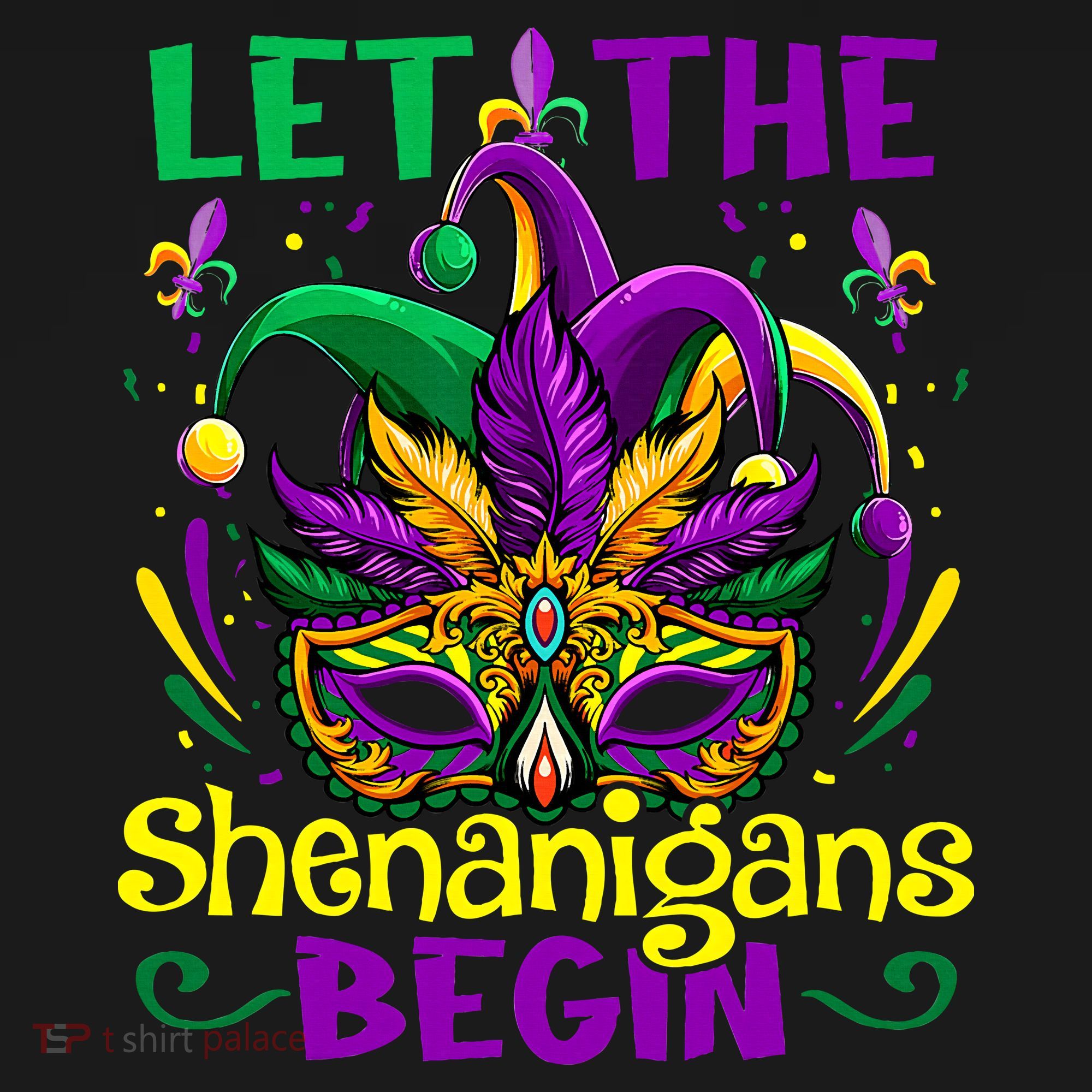 Funny Mardi Gras Let The Shenanigans Begin Mask Jester Hat Women's Hoodie