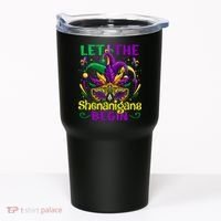 Funny Mardi Gras Let The Shenanigans Begin Mask Jester Hat Tumbler thumb 0