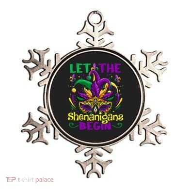 Funny Mardi Gras Let The Shenanigans Begin Mask Jester Hat Ornament