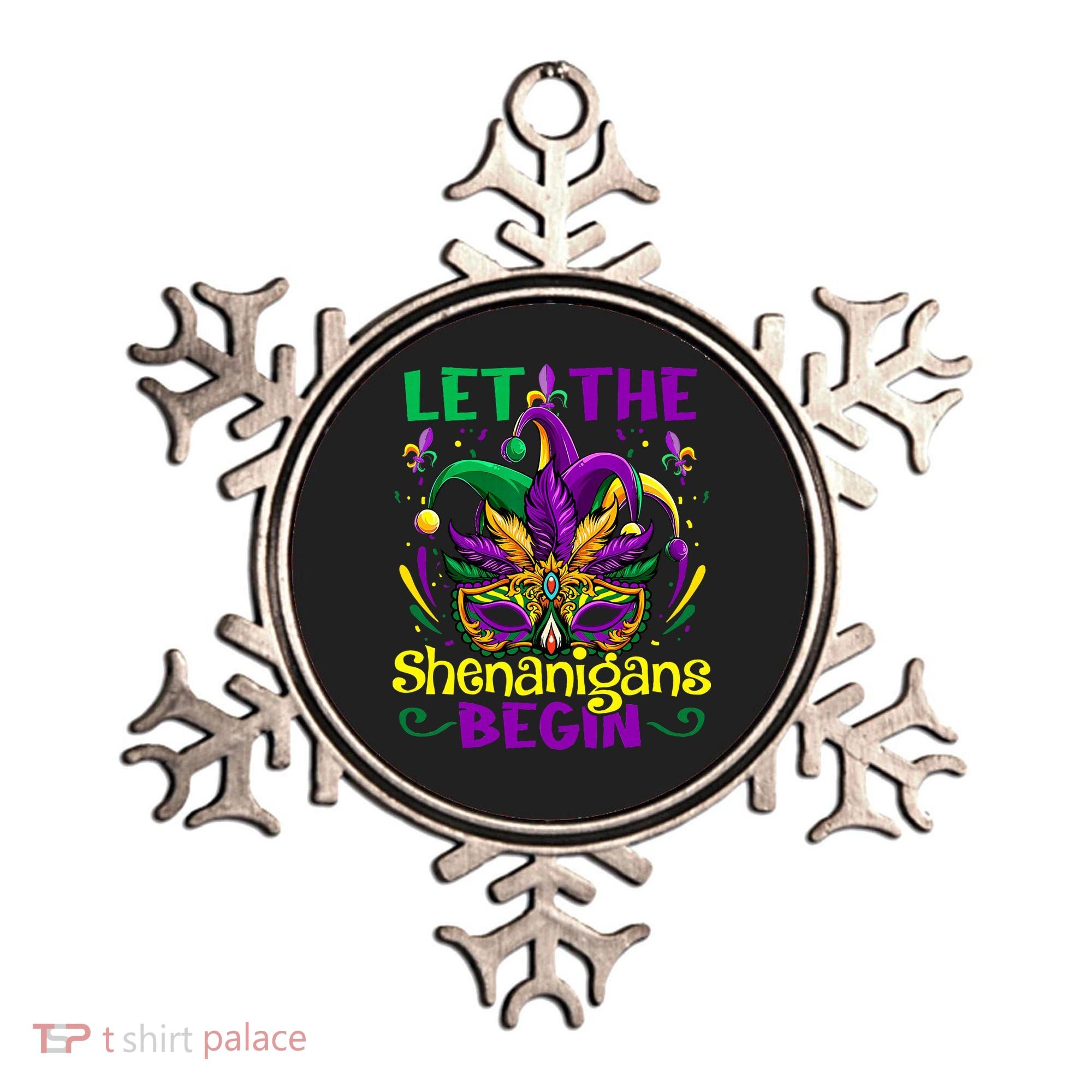 Funny Mardi Gras Let The Shenanigans Begin Mask Jester Hat Ornament