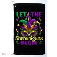 Funny Mardi Gras Let The Shenanigans Begin Mask Jester Hat Golf Towel thumb 0