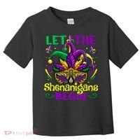 Funny Mardi Gras Let The Shenanigans Begin Mask Jester Hat Toddler T-Shirt thumb 0