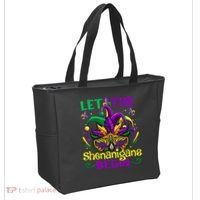 Funny Mardi Gras Let The Shenanigans Begin Mask Jester Hat Tote Bag thumb 2