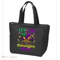 Funny Mardi Gras Let The Shenanigans Begin Mask Jester Hat Tote Bag thumb 3