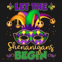 Funny Mardi Gras Let The Shenanigans Begin Jester Hat Mask Backpack thumb 2
