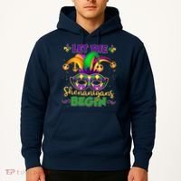 Funny Mardi Gras Let The Shenanigans Begin Jester Hat Mask Hoodie thumb 2