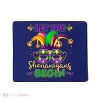 Funny Mardi Gras Let The Shenanigans Begin Jester Hat Mask Mousepad thumb 0