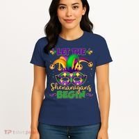 Funny Mardi Gras Let The Shenanigans Begin Jester Hat Mask Women's T-Shirt thumb 4