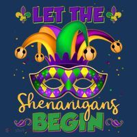 Funny Mardi Gras Let The Shenanigans Begin Jester Hat Mask Kids Sweatshirt thumb 2