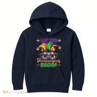 Funny Mardi Gras Let The Shenanigans Begin Jester Hat Mask Kids Hoodie thumb 0