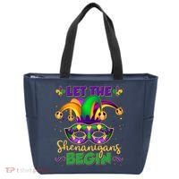 Funny Mardi Gras Let The Shenanigans Begin Jester Hat Mask Tote Bag thumb 0
