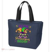 Funny Mardi Gras Let The Shenanigans Begin Jester Hat Mask Tote Bag thumb 3