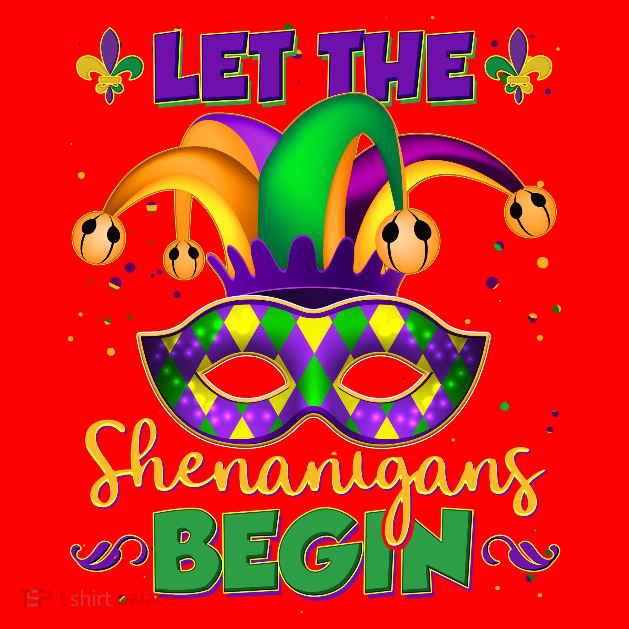 Funny Mardi Gras Let The Shenanigans Begin Jester Hat Mask Santa Hat