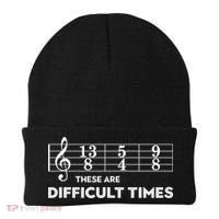 Funny Musician Gift These Are Difficult Times Gift Beanie thumb 0