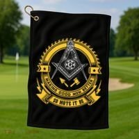 Freemason Making Good Better Mason So Mote It Be Masonic Golf Towel thumb 1
