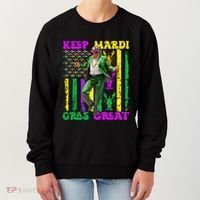 Funny Mardi Gras Donald Trump Dance American Flag Crawfish Gift Women's Sweatshirt thumb 0