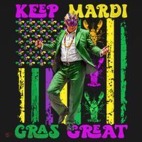 Funny Mardi Gras Donald Trump Dance American Flag Crawfish Gift Bucket Hat thumb 4