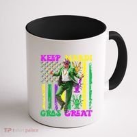 Funny Mardi Gras Donald Trump Dance American Flag Crawfish Gift Coffee Mug thumb 1